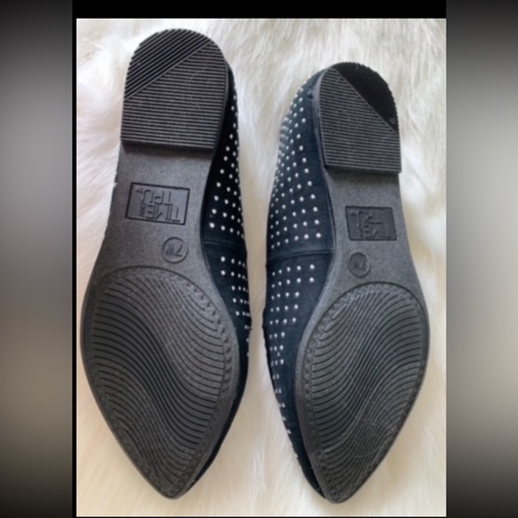 Time&Tru Women’s Black Silver Studded Flats NWOT Size 7W - Picture 4 of 6